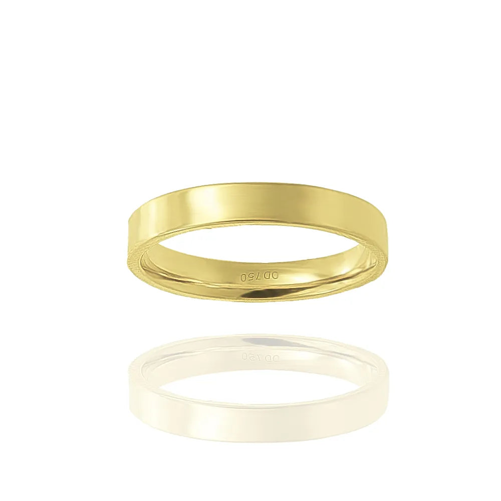 Aliança Individual Reta 3mm Ouro 18k 750 Peso Médio 3,5g - AR1