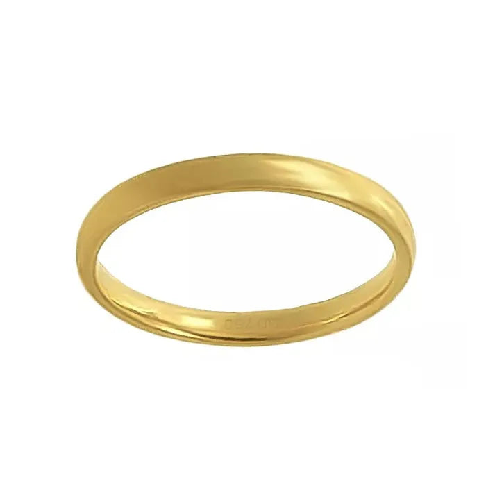 Aliança Individual Clássica 2mm Ouro 18k 750 Peso Médio 1,3g - AAL1