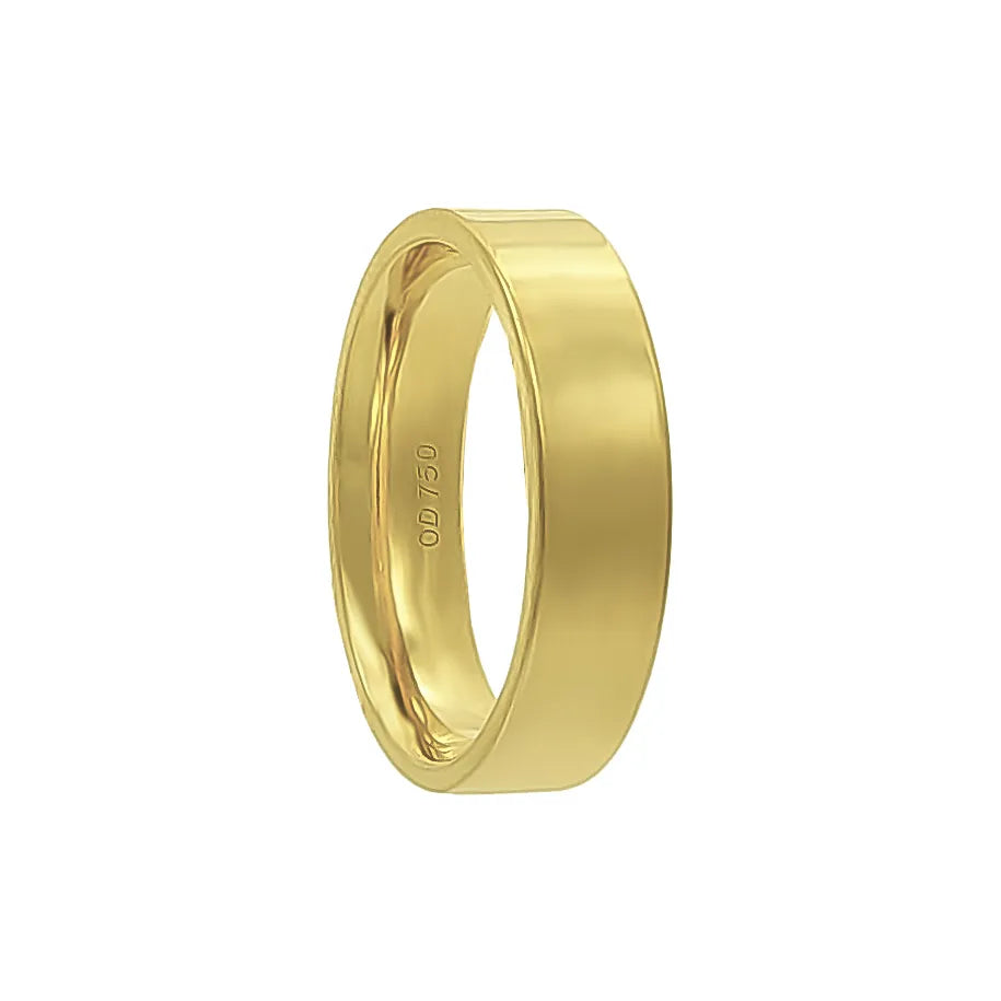 Aliança Individual Reta 5mm Ouro 18k 750 Peso Médio 6,5g - AR8
