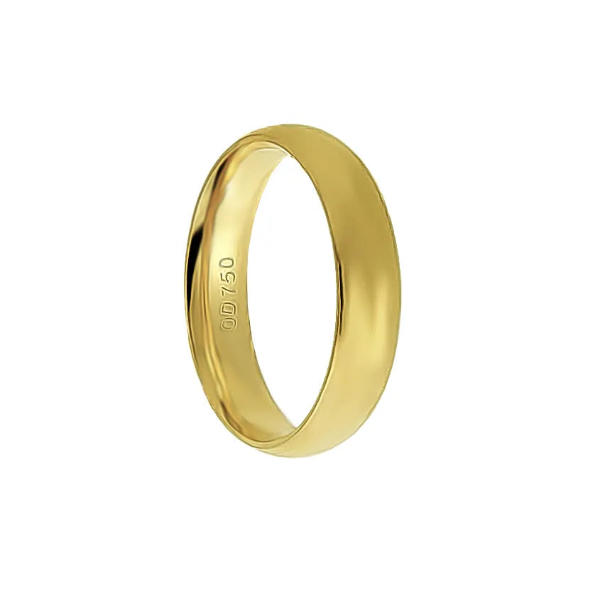 Aliança Individual Clássica 4,5mm Ouro 18k 750 Peso Médio 5g - AAL27