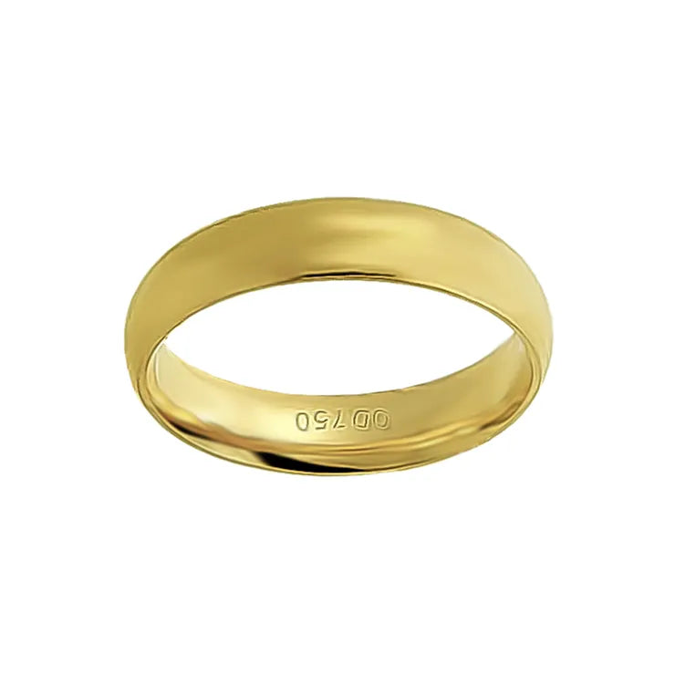 Aliança Individual Clássica 4,5mm Ouro 18k 750 Peso Médio 5g - AAL27