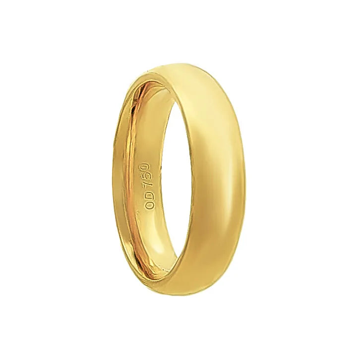 Aliança Individual Clássica 5mm Ouro 18k 750 Peso Médio 7g - AAL14