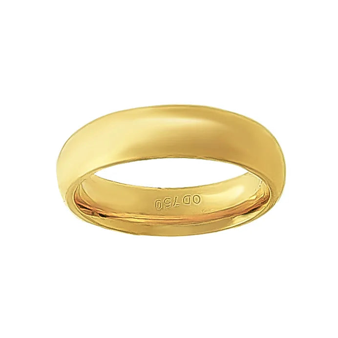 Aliança Individual Clássica 5mm Ouro 18k 750 Peso Médio 5,5g - AAL12