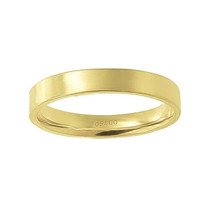 Aliança Individual Reta 3mm Ouro 18k 750 Peso Médio 5,5g - AR3