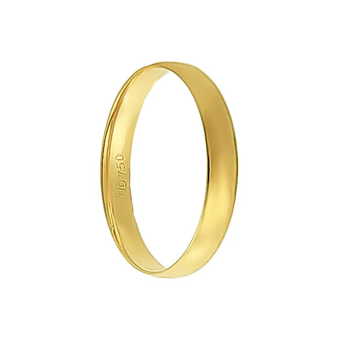 Aliança Individual Clássica 3mm Ouro 18k 750 Peso Médio 3,5g - AAL6