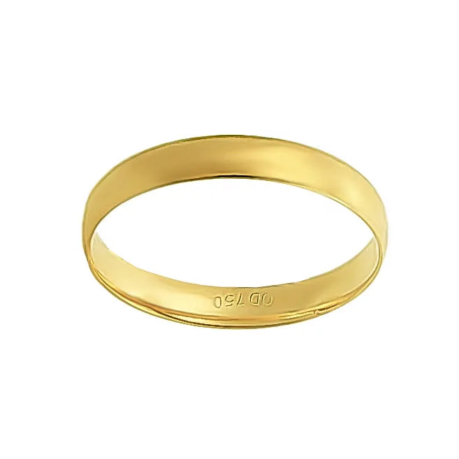 Aliança Individual Clássica 3mm Ouro 18k 750 Peso Médio 3,5g - AAL6