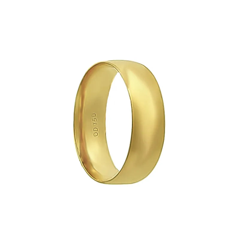 Aliança Individual Clássica 6mm Ouro 18k 750 Peso Médio 9g - AAL17
