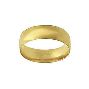 Aliança Individual Clássica 6mm Ouro 18k 750 Peso Médio 9g - AAL17