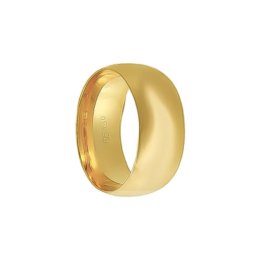 Aliança Individual Clássica 8mm Ouro 18k 750 Peso Médio 8g - AAL21