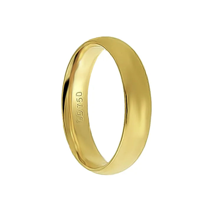 Aliança Individual Clássica 4,5mm Ouro 18k 750 Peso Médio 4g - AAL26