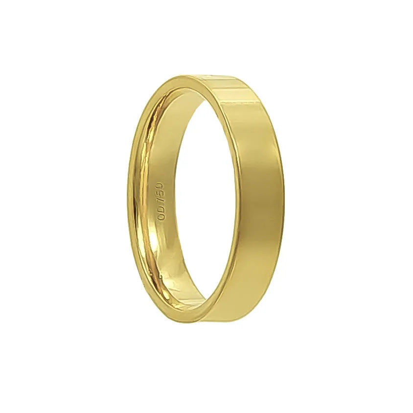 Aliança Individual Reta 4mm Ouro 18k 750 Peso Médio 4g - AR4