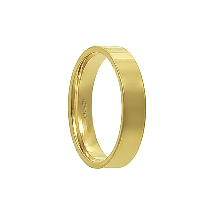 Aliança Individual Reta 4mm Ouro 18k 750 Peso Médio 5,5g - AR5