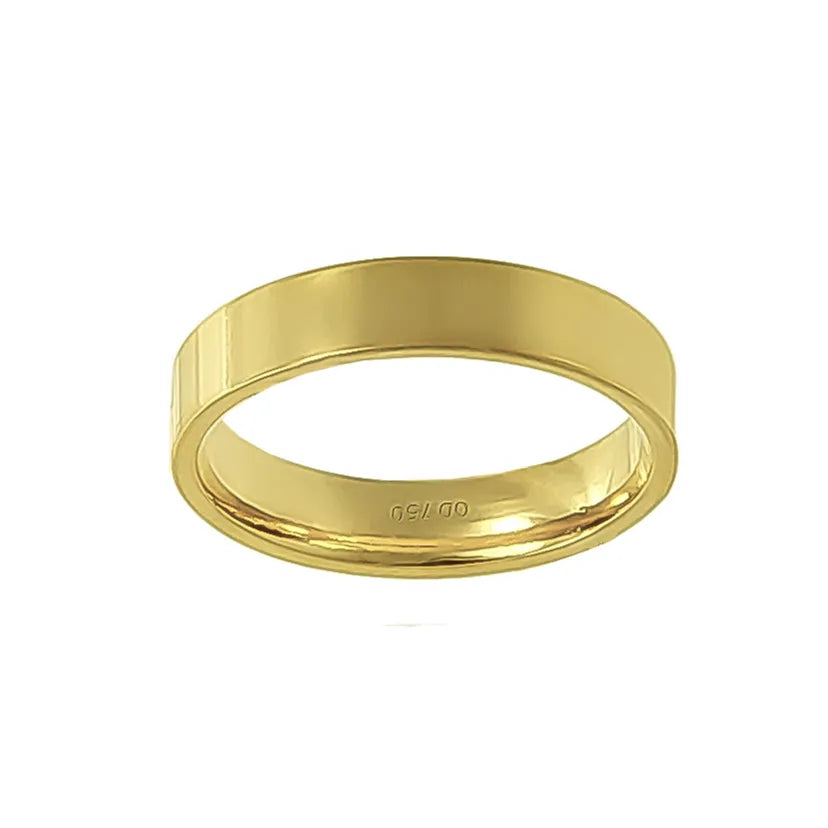 Aliança Individual Reta 4mm Ouro 18k 750 Peso Médio 6g - AR6