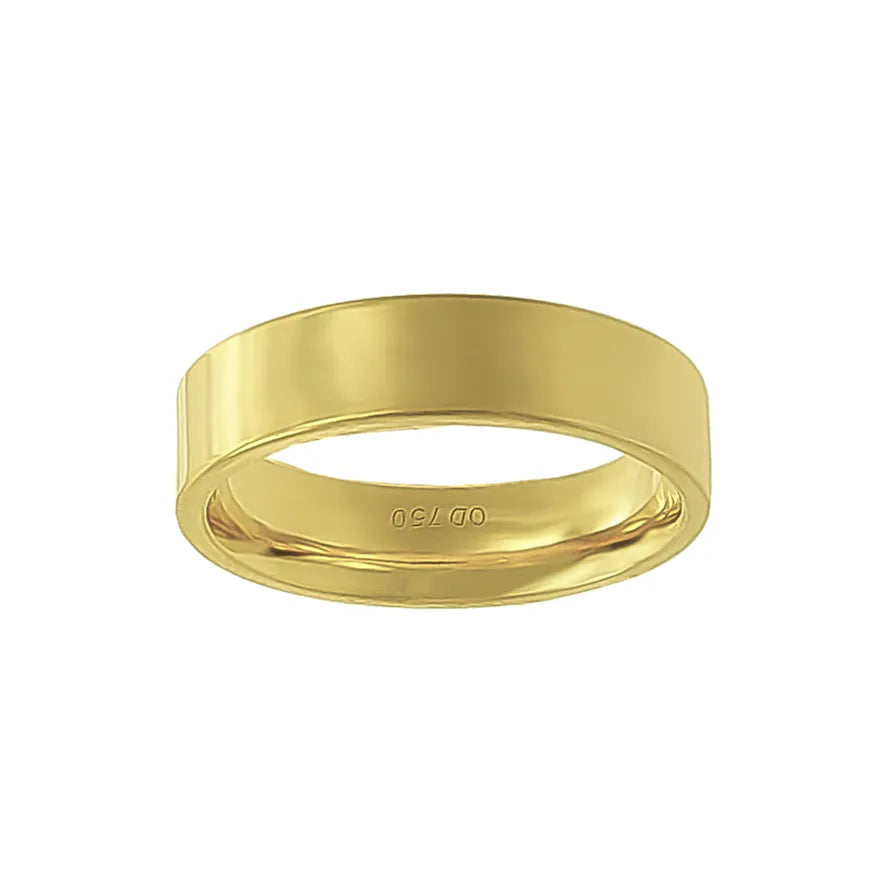Aliança Individual Reta 5mm Ouro 18k 750 Peso Médio 4,5g - AR7