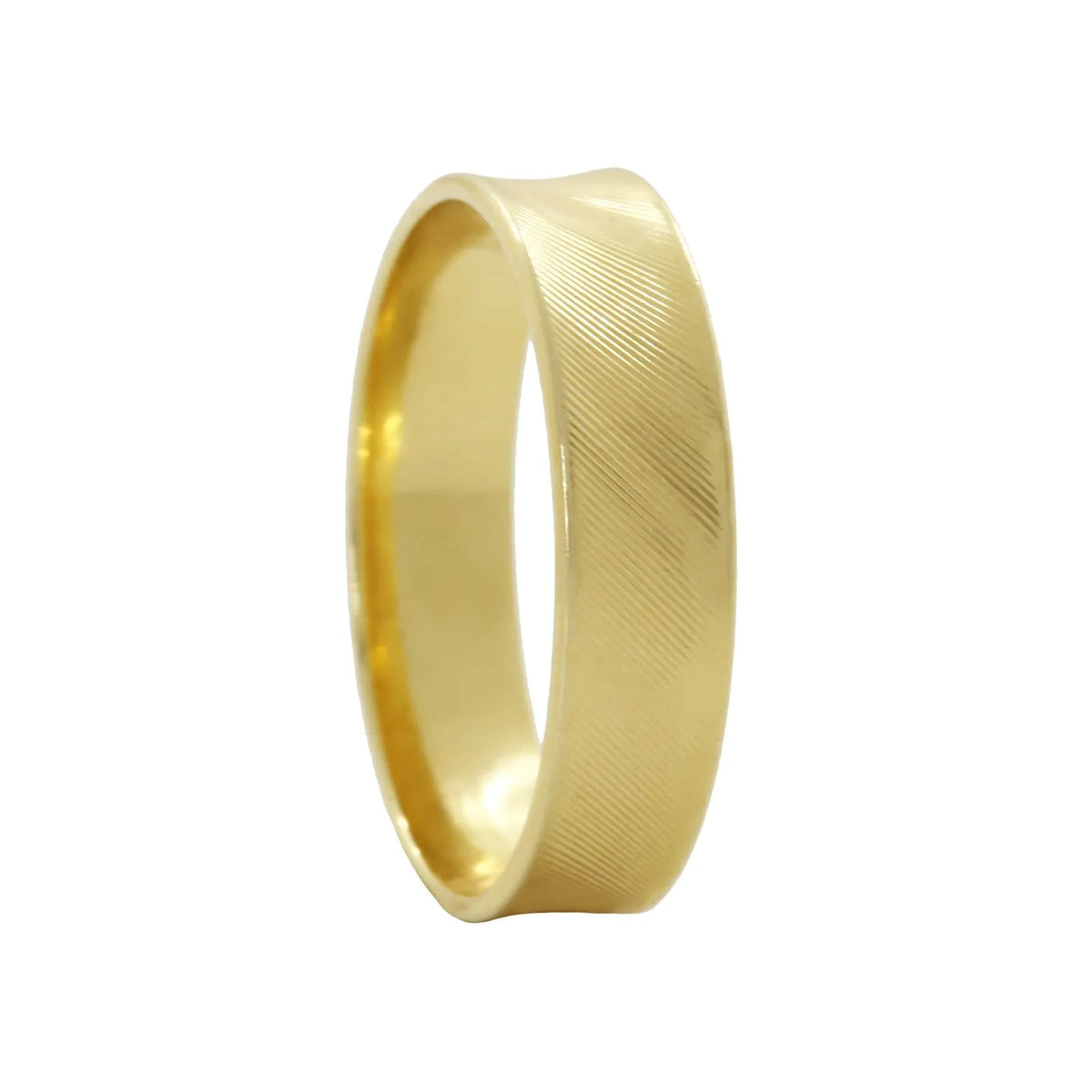 Aliança Individual Trabalhada 4,5mm Ouro 18k 750 Peso Médio 3,5g - AAT12