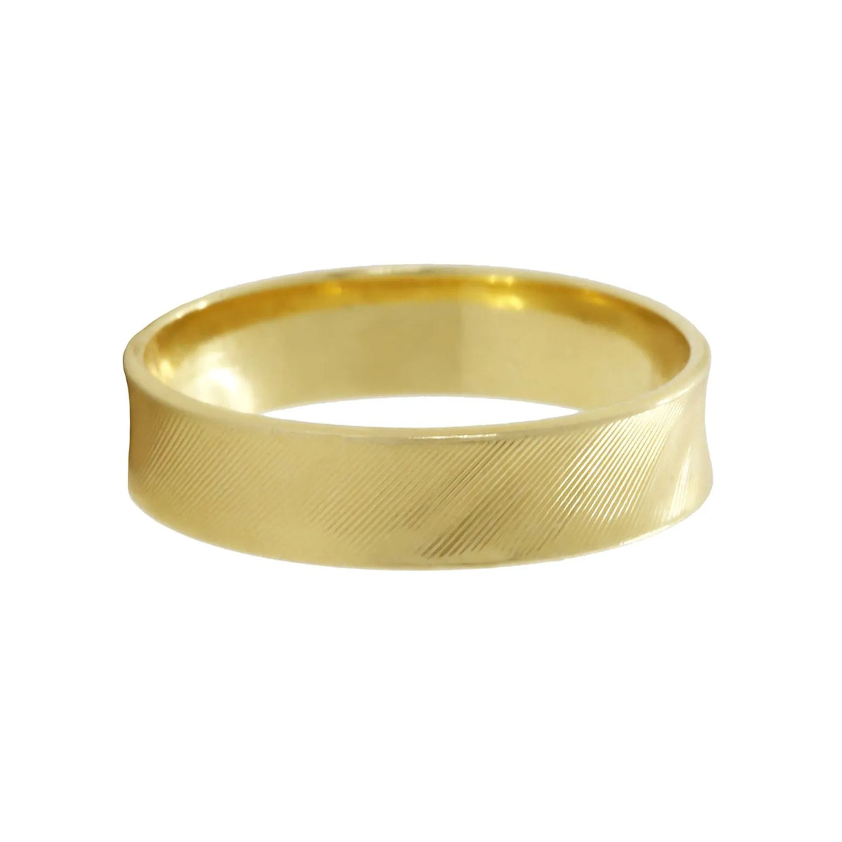 Aliança Individual Trabalhada 4,5mm Ouro 18k 750 Peso Médio 3,5g - AAT12