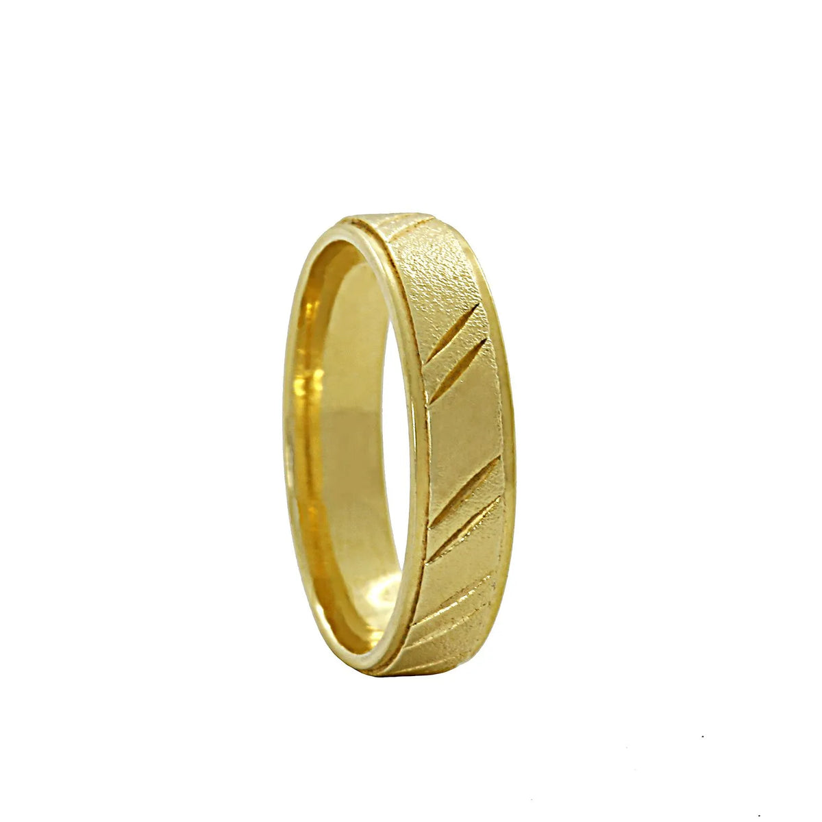 Aliança Individual Trabalhada 4,5mm Ouro 18k 750 Peso Médio 4g - ART2
