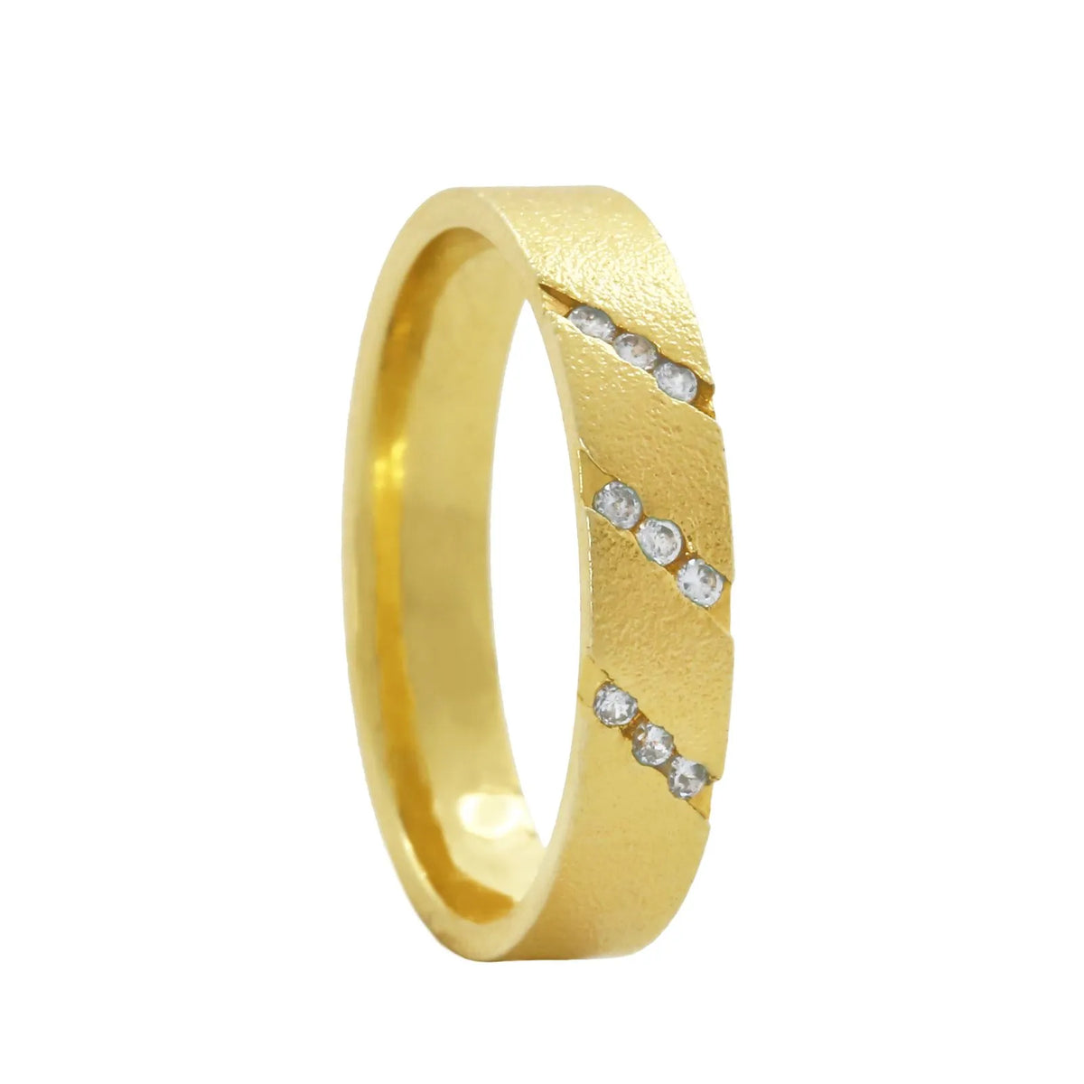 Aliança Individual Trabalhada 4mm com Diamantes Ouro 18k 750 Peso Médio 4g - ART3
