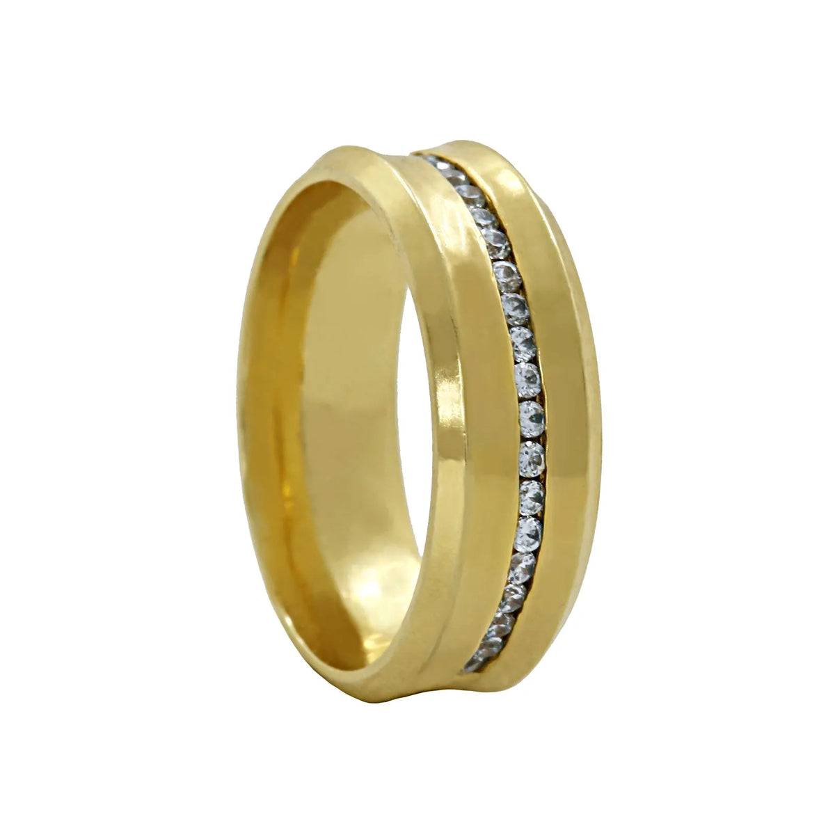 Aliança Individual Trabalhada 6mm com Diamantes Ouro 18k 750 Peso Médio 7g - AT16