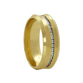 Aliança Individual Trabalhada 6mm com Diamantes Ouro 18k 750 Peso Médio 7g - AT16