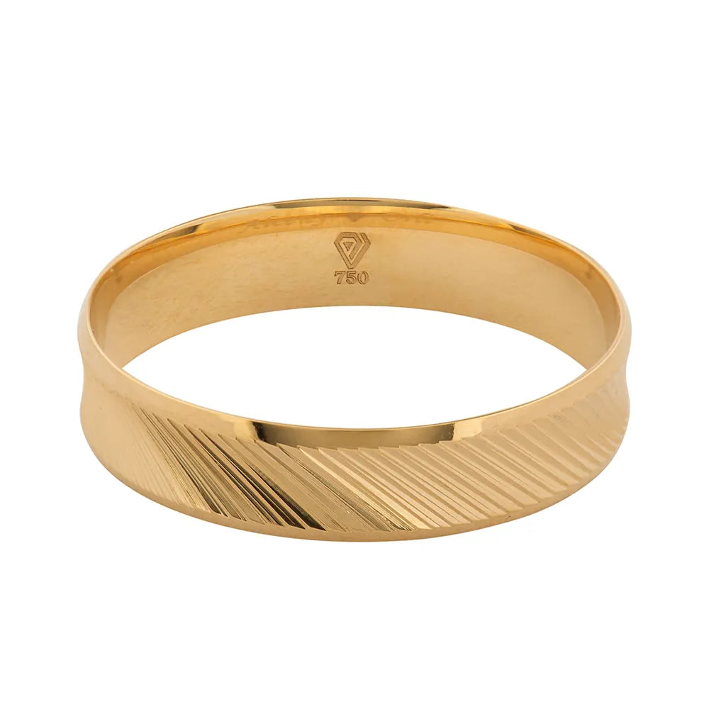 Aliança Individual Trabalhada 5mm Ouro 18k 750 Peso Médio 2,5g - AT37