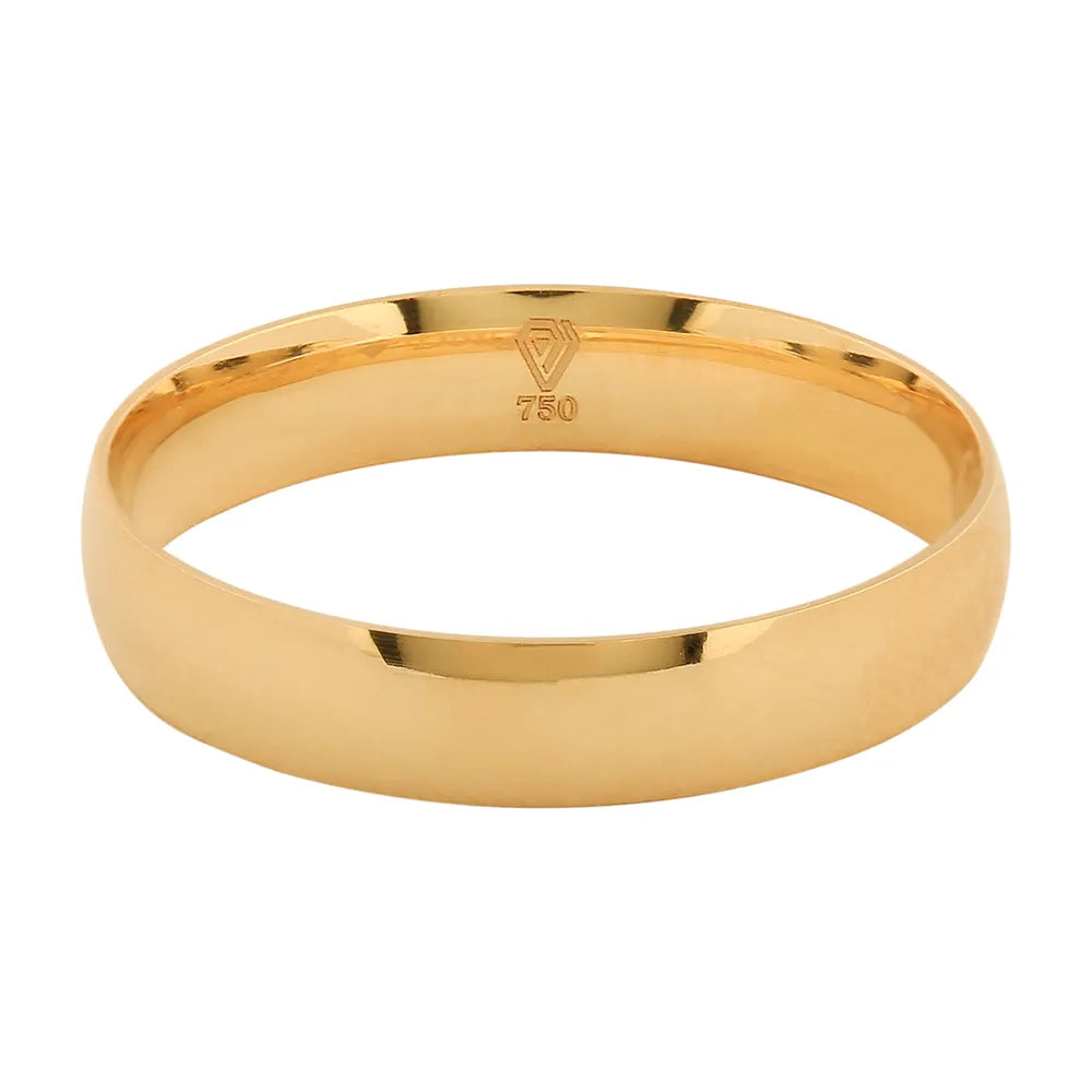 Aliança Individual Clássica 4mm Ouro 18k 750 Peso Médio 3g - AAL7