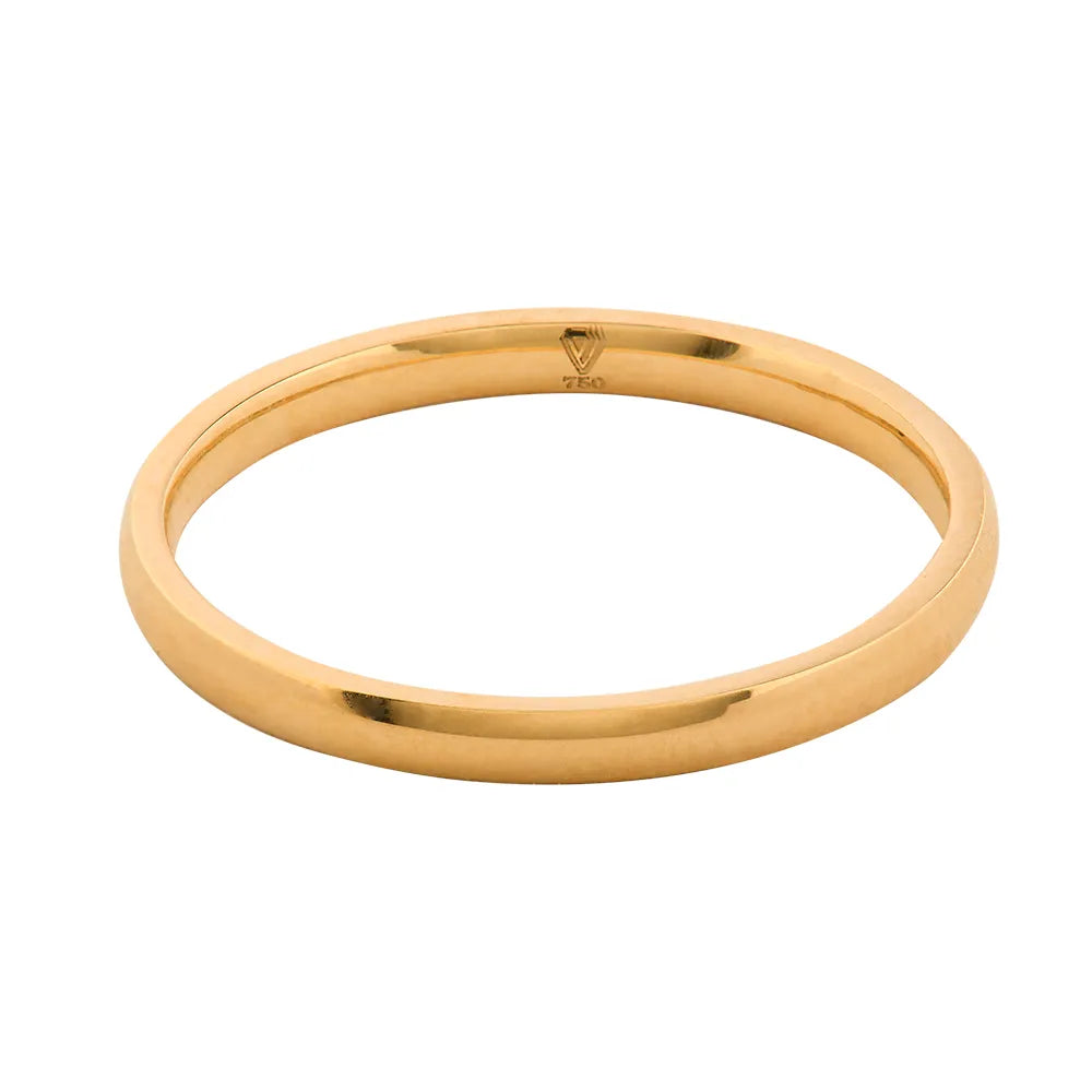 Aliança Individual Clássica 2mm Ouro 18k 750 Peso Médio 2,5g - AAL3