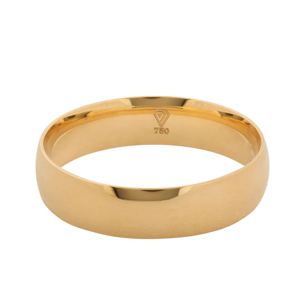 Aliança Individual Clássica 5mm Ouro 18k 750 Peso Médio 4g - AAL11