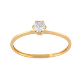 Anel Solitário com Zircônia 4mm Ouro 18k 750