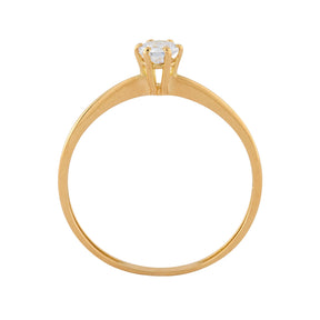 Anel Solitário com Zircônia 4mm Ouro 18k 750