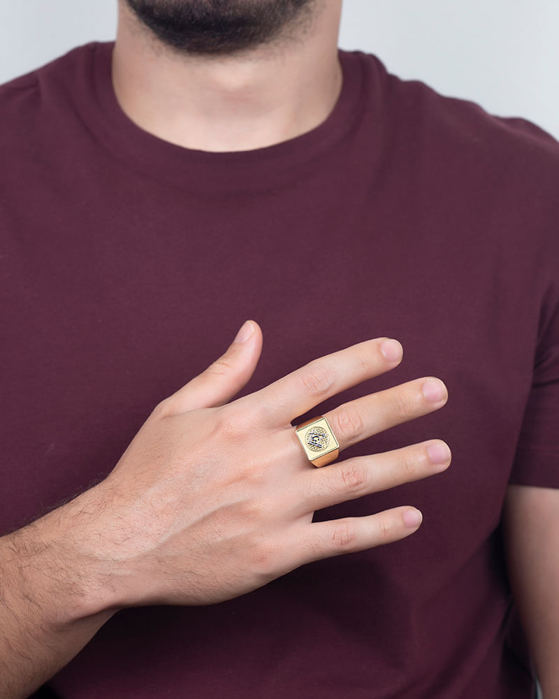 Anel Maçonaria Ouro 18k 750