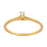 Anel Solitário com Diamante 0,04ct Ouro 18k 750