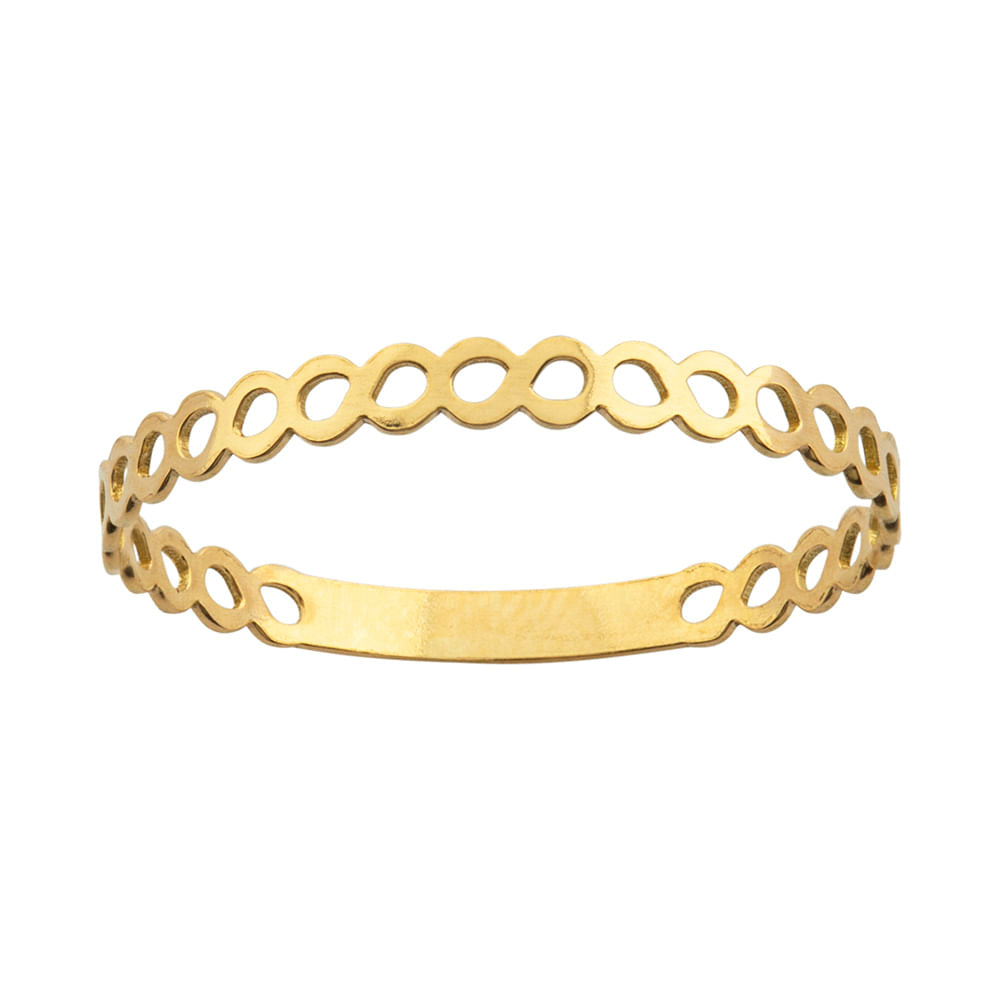 Anel Ouro 18k 750 Infinitos Vazado