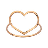 Anel Coração Vazado Ouro Rosé 18k 750