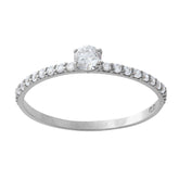 Anel Zircônias Ouro Branco 18k 750