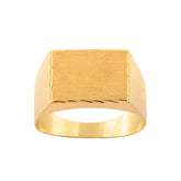 Anel Quadrado Fosco e Liso Ouro 18k 750