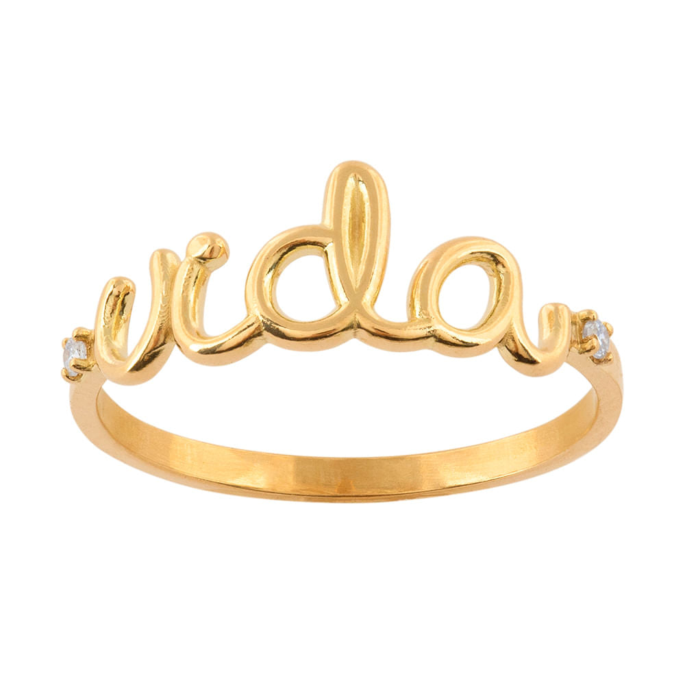 Anel Vida com Diamantes Ouro 18k 750