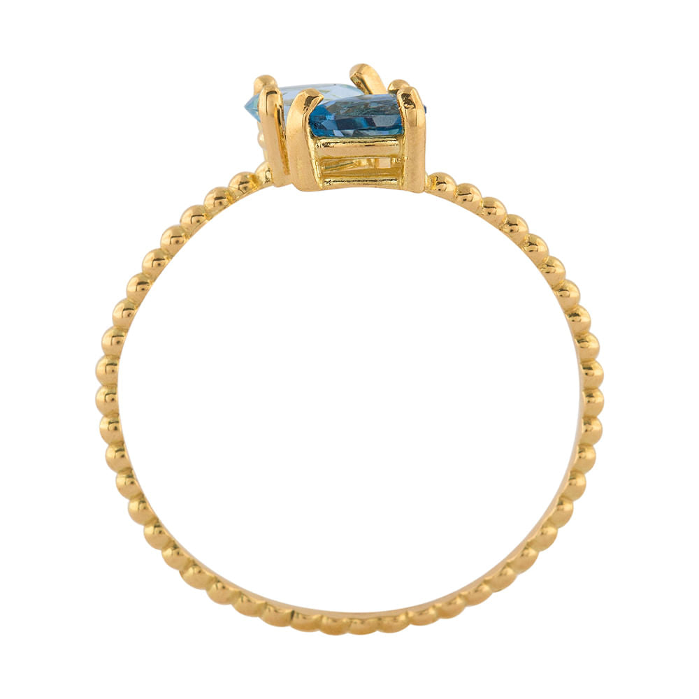 Anel Topázios London e Suíço Ouro 18k 750