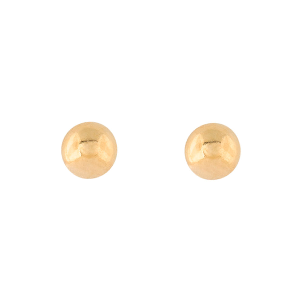 Brinco Infantil Bola 3mm Ouro 18k 750