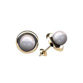 Brinco Pérola Roseta 6mm Ouro 18k 750
