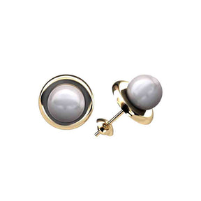 Brinco Pérola Roseta 6mm Ouro 18k 750