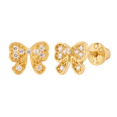 Brinco Lacinho com Zircônias Ouro 18k 750