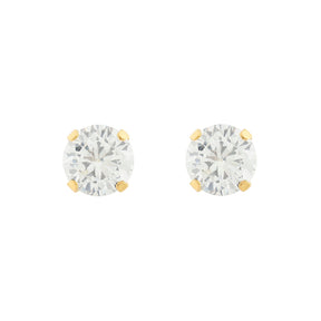Brinco Ponto de Luz Zircônia 5mm Ouro 18k 750