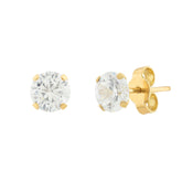 Brinco Ponto de Luz Zircônia 5mm Ouro 18k 750