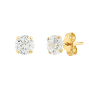 Brinco Ponto de Luz Zircônia 5mm Ouro 18k 750