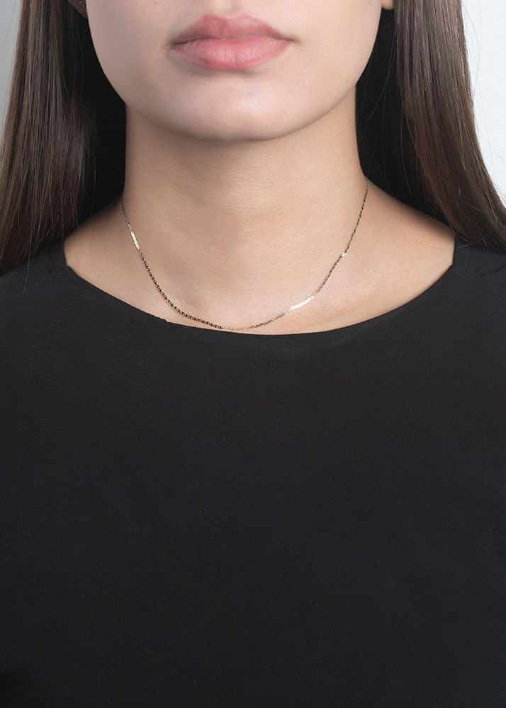 Corrente Piastrine 40cm Ouro 18k 750