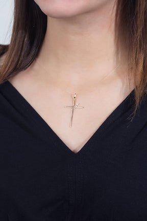 Pingente Fé Cruz Ouro 18k 750