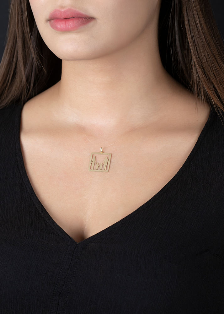 Pingente Mãe Pai e Dois Meninos Ouro 18k 750
