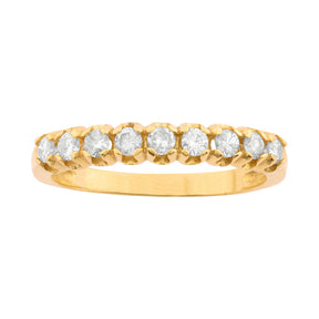 Meia Aliança com Diamantes Ouro 18k 750