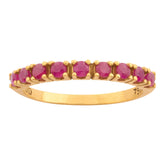 Meia Aliança Rubis Ouro 18k 750